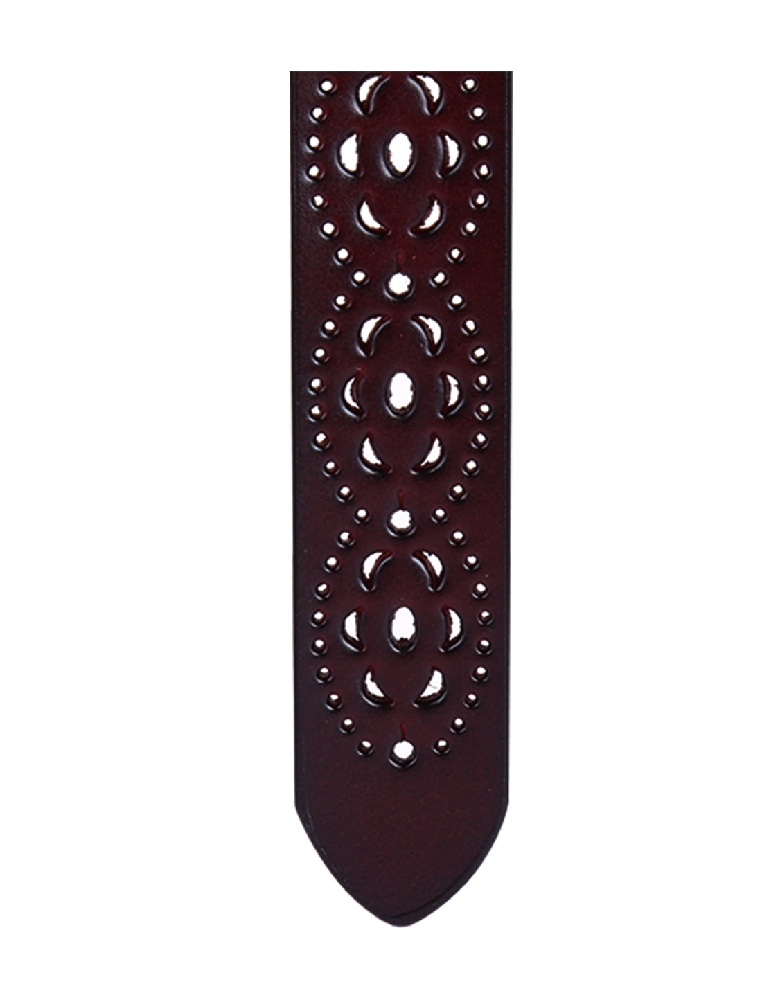 Unique Bargains Women's Carved Multi-Hole Hollow Alloy Pin Buckle Faux Leather Belt