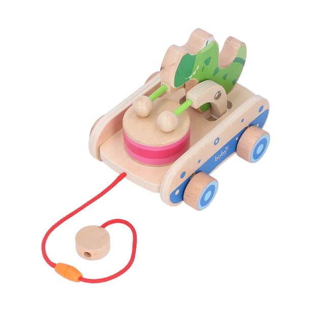 Cocodrilo Beating Drum Baby Pull Toys, Grandes Esquinas Redondeadas Safe Burr Free Wood Baby Pull Toys Para El Hogar ANGGREK Otros