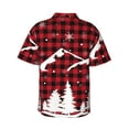 thumbnail image 3 of Balery Christmas Tree Buffalo Plaid Print Men's Hawaiian Shirts Short Sleeve Beach Shirt Relaxed Fit Vacation Button Down Shirts-Small, 3 of 9