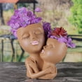 thumbnail image 4 of [Khaki] Two-headed Resin Handicraft Flower Arrangement Innovative Flower Pot, 4 of 8