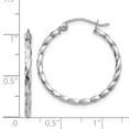 thumbnail image 4 of 14K White Gold Earring Hoop Women'S 22 mm 2 Wg Twist Polished, 4 of 4
