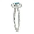 thumbnail image 2 of SZUL Women's Aquamarine and Diamond Halo Ring in 10k White Gold, 2 of 5