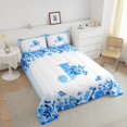 thumbnail image 4 of Erosebridal Ensemble de Literie Initiale Lettre Simple, Couette Personnalisée Monogrammée, Décor Floral, Réversible, Léger, 2 Pcs, 4 of 8