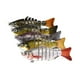 thumbnail image 3 of 5x señuelos de pesca señuelos aficionados con ganchos regalos para la familia agua salada agua dulce realista swimbaits múltiples articulados, 3 of 8