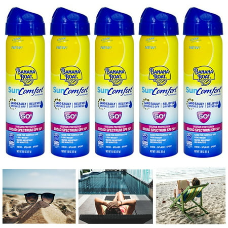 5 Pack Banana Boat SunComfort Sunscreen Spray UVA UVB Protection SPF 50+