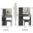 thumbnail image 5 of S-HOME Small Size 29.2" Left Drawer Desktop Vanity Table With Cushioned Stool And Brightness Adjust LED Mirror For Space Saving，Middle, 5 of 8