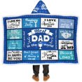 thumbnail image 2 of Wearable Blanket Hoodie, Birthday Gift Ideas, Soft Blue Throw Blankets Presents for Men Christmas Thanksgiving, 2 of 6