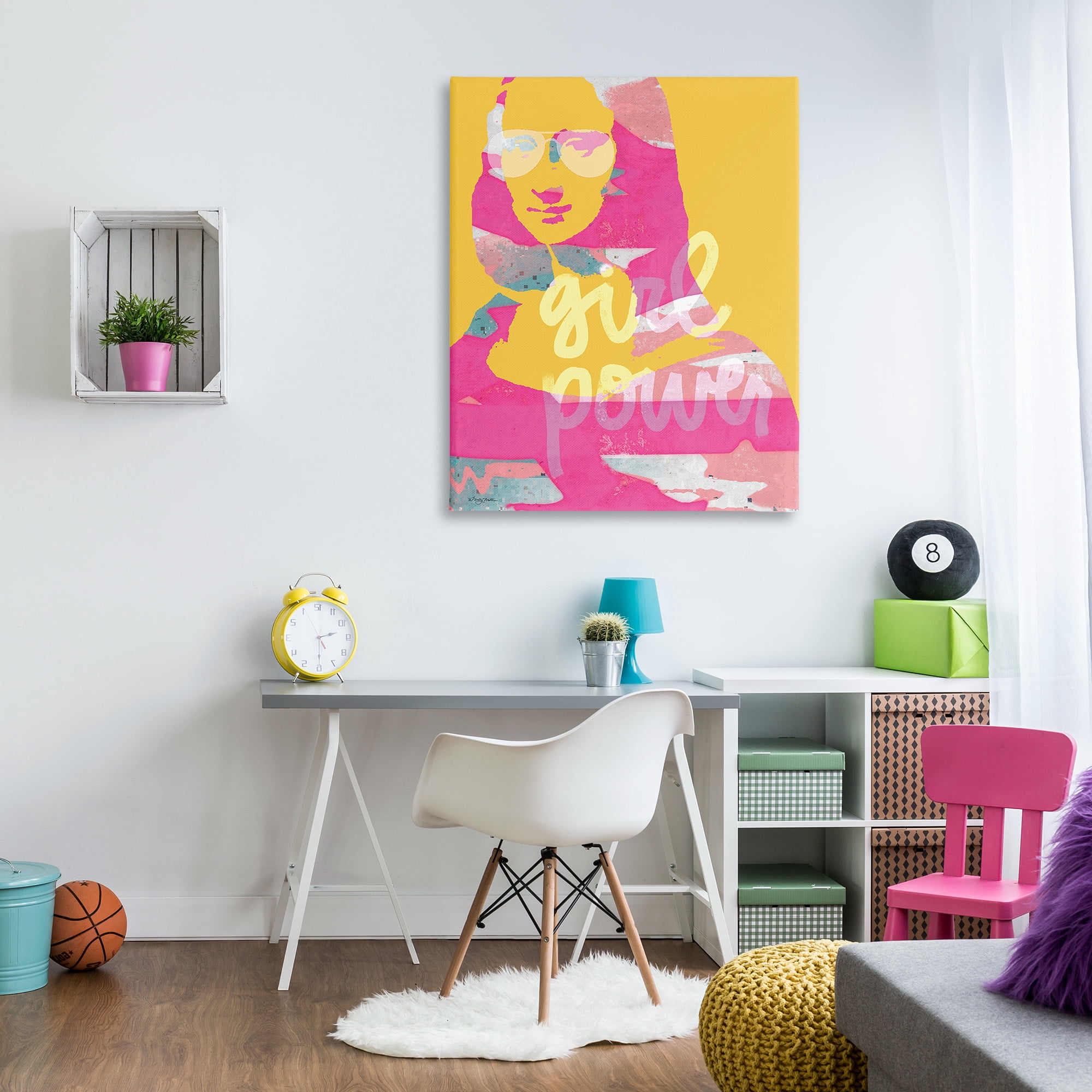 Stupell Industries Girl Power Abstract Face Abstract Painting Gallery Wrapped Canvas Art Print Wall Art, 36 x 48