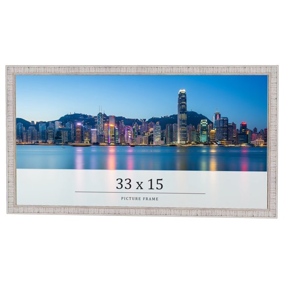 33x15 Frame White Real Wood Picture Frame Width 0.75 inches | Interior Frame Depth 0.5 inches |