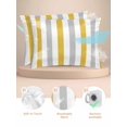thumbnail image 2 of Orange Grey Striped Pillow Cases King Size Set of 2, Smooth Satin Pillowcase for Hair and Skin, Geometric Vertical Stripes White Decorative Cooling Bed Pillow Covers with Zipper, 20x36 Inches, 2 of 5