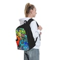 thumbnail image 6 of Lsque Geometry Dash Pattern Adult Backpack – Durable & Lightweight PU Canvas Storage Bag , 15” Laptop Compartment, and Multiple Pockets, 6 of 7