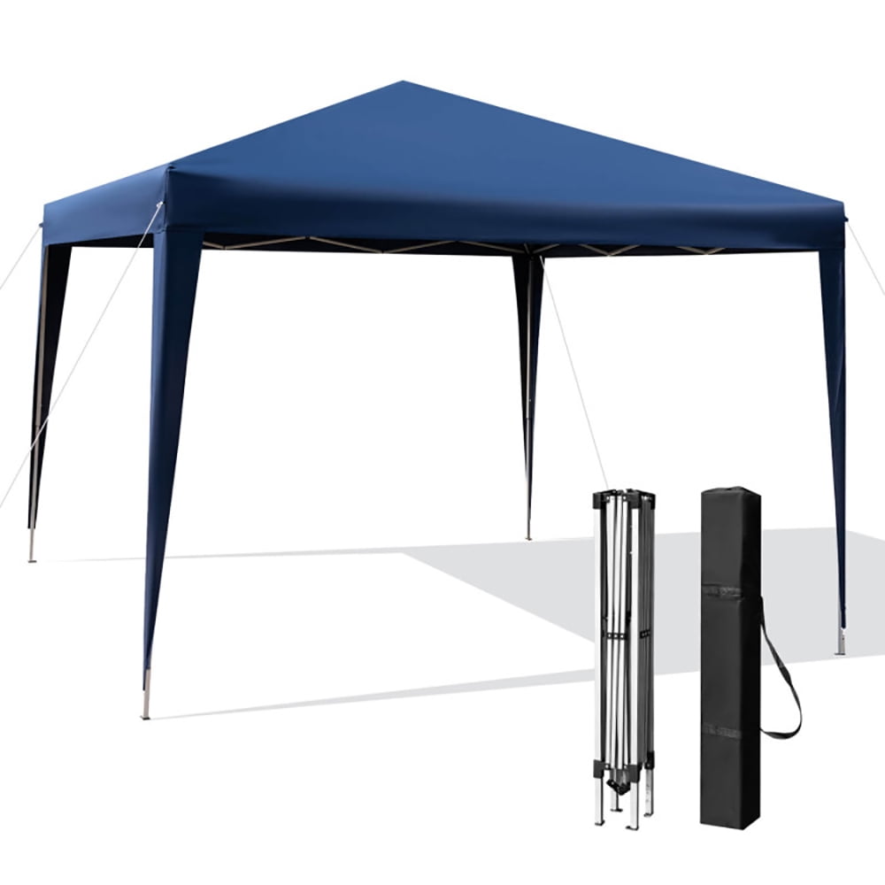 Topcobe 10 x 10 Feet Outdoor Pop-up Patio Canopy for Beach and Camp, Outdoor Patio Awnings for Party BBQ Events, Blue