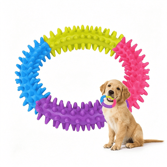 BESTSKY Puppy Teething Rings,Rubber Dog Ring Toy,Chewing Toys for Puppies Exercise Teeth,Interactive Dog Chew Toys for Small Dogs (Color Random) Durable Puppy Teething Rings