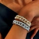 thumbnail image 2 of Hip Hop AAA Bling Miami Cuban Chain Iced Out para hombres, pulsera con diamantes de imitación de circonita pavimentada, pulseras con mariposa para hombres, joyería Fivean unisex, 2 of 2