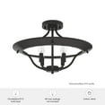thumbnail image 5 of Hunter - Perch Point 4-light Noble Bronze, Extra Large Flush Mount Light, Dimmable, Casual Style, Empire Shaped, for Bedrooms, Dining, Living Rooms - 19422, 5 of 5
