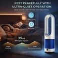 thumbnail image 3 of Safe Bladeless Tower Fan for Kids and Pets,41”Quiet Oscillating Floor Fan with 8 Speeds, 8H Timer and Remote, Cooling Fan for Nursery and Bedroom, Blue, 3 of 7