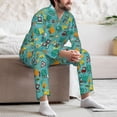 thumbnail image 7 of Naloa Trucks And Excavators Men’s Pajamas Set - Long Sleeve Button Down Sleep Shirt and Pajama Bottoms Sleepwear Set-, 7 of 7