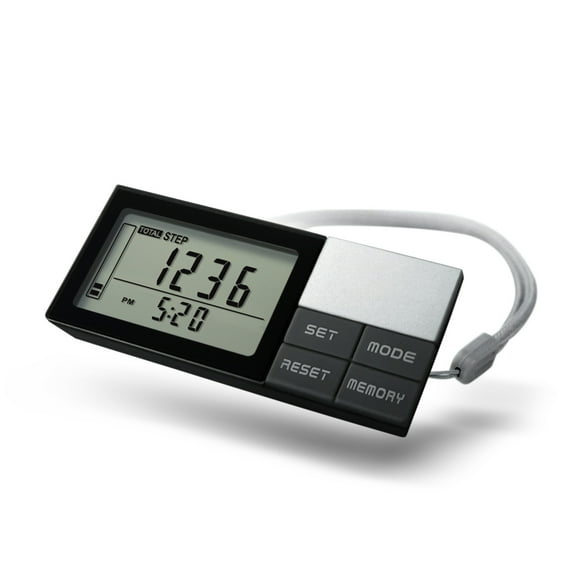 7-Day Memory Pedometer with Lanyard - Track Steps, Distance, and Calories Burned