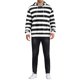 thumbnail image 2 of SUDADERA CON CAPUCHA DE RAYAS PARA HOMBRES INSPIRE CHIC, CON BOLSILLO FRONTAL, CORDÓN, MANGAS LARGAS, PULLOVER, TALLA L, NEGRO Y BLANCO, 2 of 6
