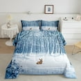 thumbnail image 2 of Feelyou Brown Rabbit Bunnies King Size Comforter Sets, Snowflake Snow Bedding Comforter Set, Merry Christmas Reversible Bedding Set, Super Cozy Room Decor,3-Piece, 2 of 8