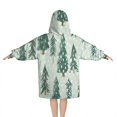 thumbnail image 2 of Light Green Christmas Tree Pattern Blanket Hoodies for Kids 6-13YR Oversize Wearable Blanket Hoodies for Boys Girls Teens, 2 of 7