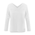 thumbnail image 4 of EQWLJWE Chandails en Molleton Oversize pour Femmes Coupe Ample, Liquidation Tunique Col Rond Pull, Hauts Tunique Manches Longues Décontractés Col en V avec Trous pour les Pouces, 4 of 8