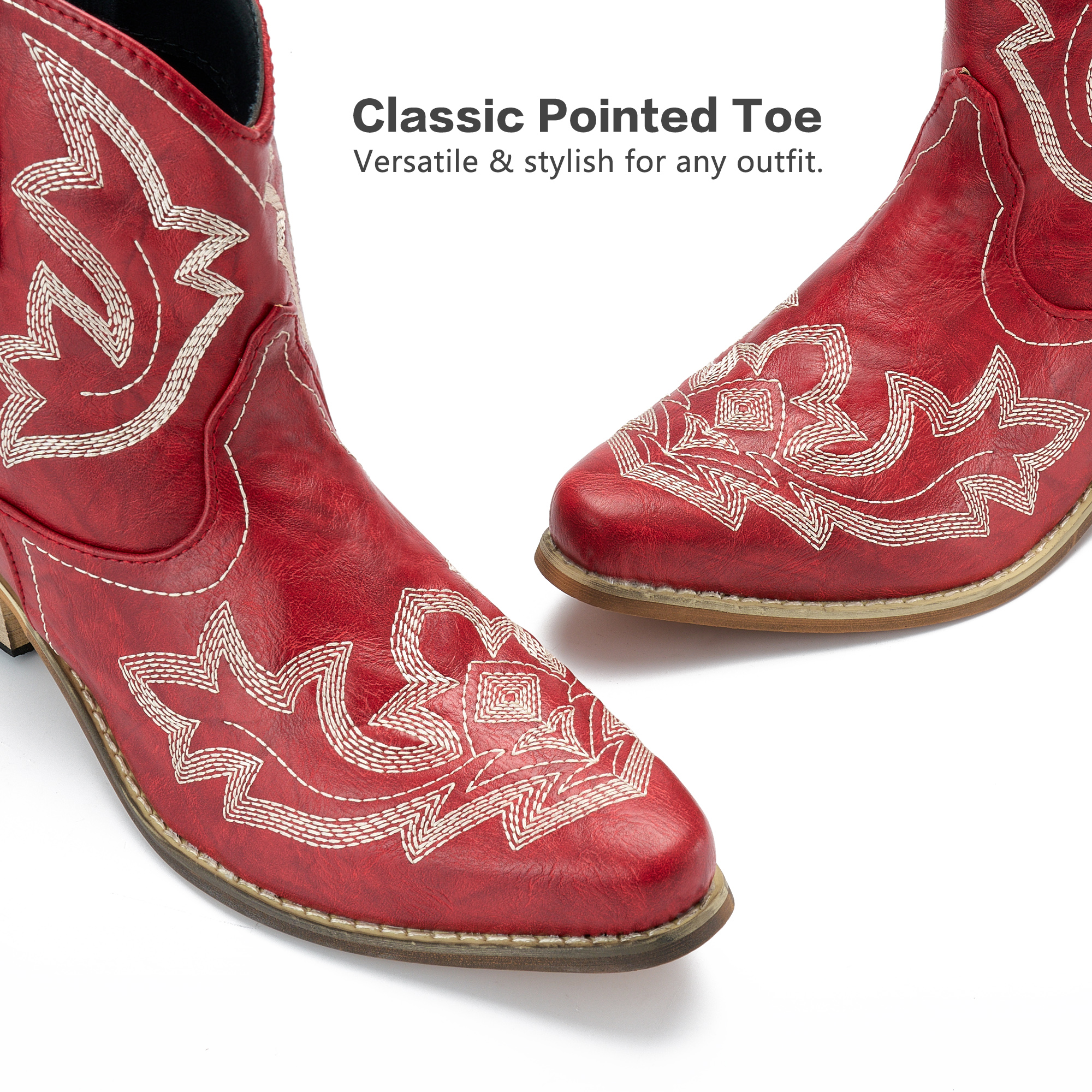 Ecetana Women's Western Cowboy Ankle Booties photo 3