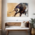 thumbnail image 3 of Elephant Stock Raging Bull Wall Art - Horizontal Canvas Wall Art - Living Room Wall Decor - Animal Canvas - Black And Brown Decor - 48" x 32", 3 of 8