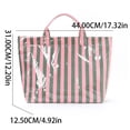 thumbnail image 2 of Stylish Large Striped Glossy Tote Bag Striped Tote Bag for Women Top Handle Purse Carry All Hobo Handbag Pink and Orange, 2 of 5