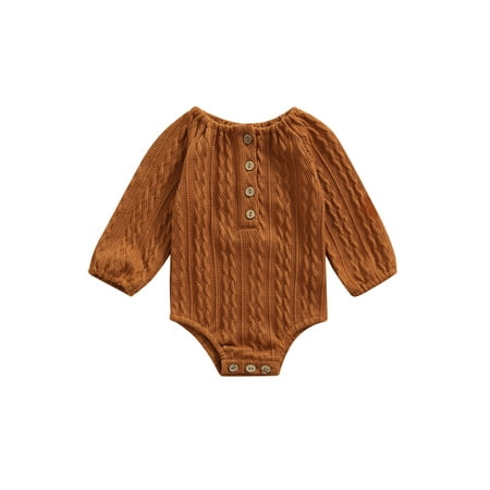 

Infant Newborn Baby Girl Sweater Romper Cable Knitted Bodysuit Top Jumpsuit Outfits Fall Winter Warm Clothes