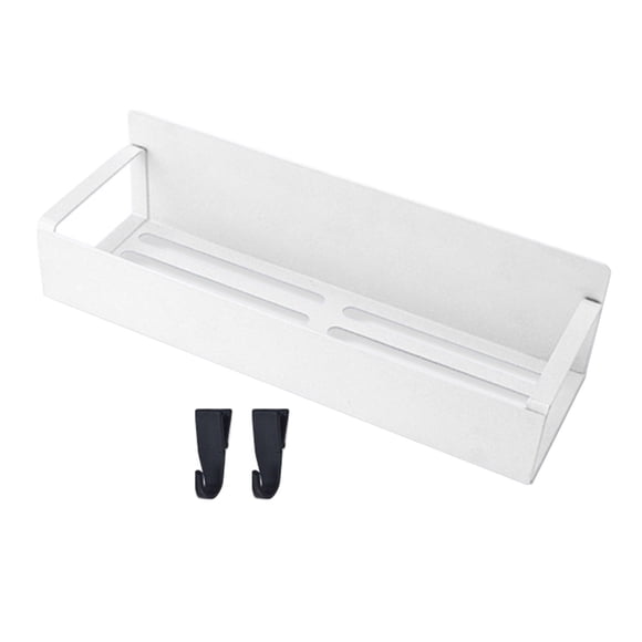 Hyasfey Refrigerator Magnetic Spice Rack with Hooks Hollow Design Rustproof Strong Load-bearing Large Capacity Spice Rack Kitchen Storage Shelf