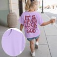 thumbnail image 2 of TOWED22 Girl's Graphic Tees Crew Neck Short Sleeve Cute Summer Tops T Shirts(Light Purple,9-10 Y), 2 of 6