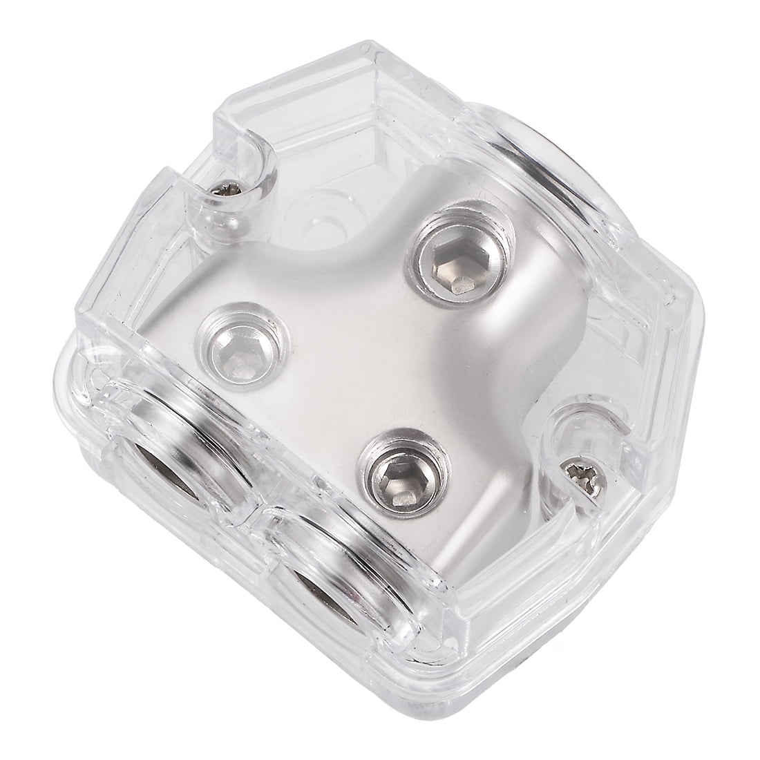 Power Distribution Block - 0 Gauge To 4 Gauge, Zinc Alloy, 1 Input 4 Outputs, For Car Audio & Boat Systems