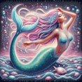 thumbnail image 1 of Shimmering Mermaid - DIY Diamond Painting, 1 of 6