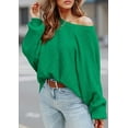 thumbnail image 4 of PRETTYGARDEN Women's Off The Shoulder Sweater Fall Fashion Pullover Long Sleeve Boat Neck Oversized Ribbed Knit Tops, 4 of 8