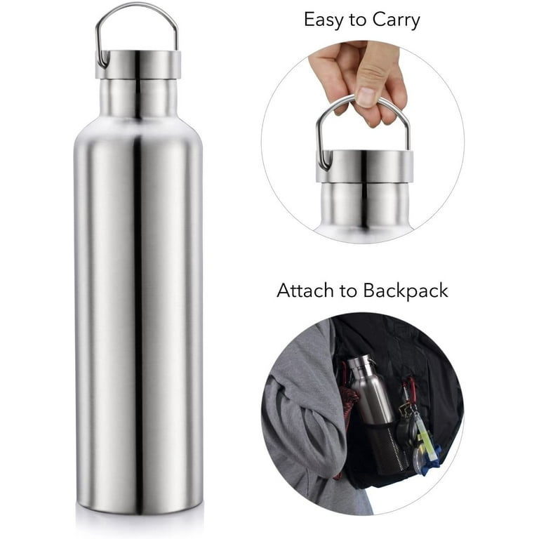 Venture Pal 17 oz Vacuum Insulated Water Bottle - 18/8 Stainless Steel Thermo Jug with Straw Lid & Portable Carrying Handle - Leak Proof Water Jug