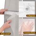 thumbnail image 4 of Barossa Design No Hook Slub Textured Shower Curtain with Snap-in PEVA Liner, Mesh Window - Dark Gray, 71 x 74, 4 of 6