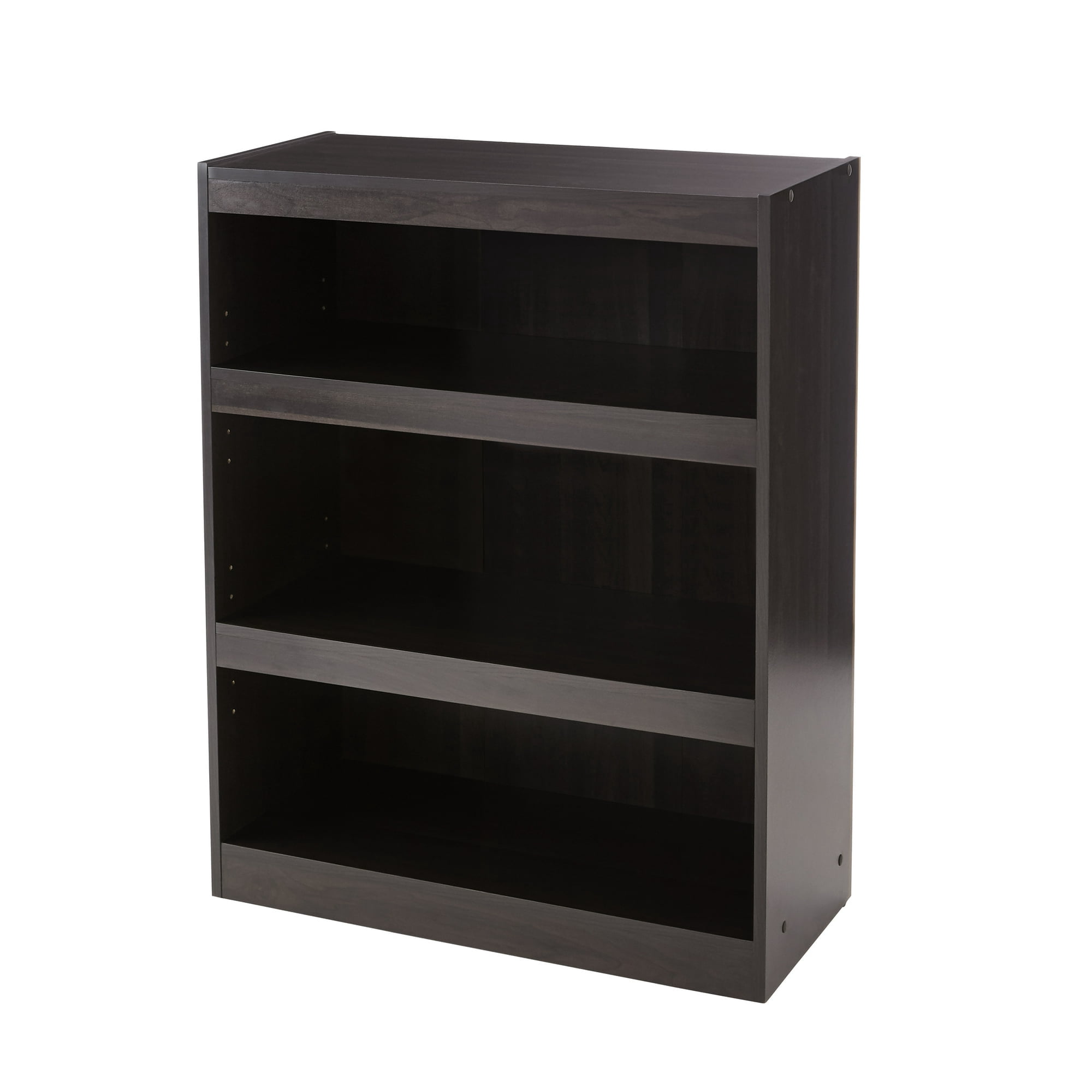 Mainstays 3-Shelf Framed Bookcase with Adjustable Shelves, Espresso