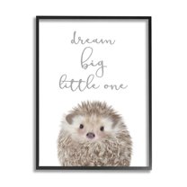 Stupell Industries Dream Big Little One Adorable Inspirational Hedgehog,11 x 14,Designed by Leah Straatsma