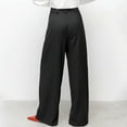thumbnail image 6 of XFLWAM Women High Waist Casual Wide Leg Long Palazzo Pants Button Down Loose Business Work Office Trousers with Pockets Black XXL, 6 of 7