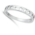 thumbnail image 4 of Cutout Star Moon Night Ring .925 Sterling Silver Band Jewelry Female Male Unisex Size 5, 4 of 4