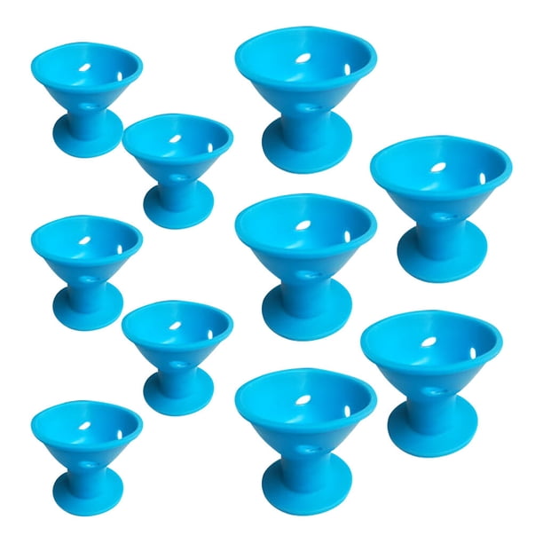 Jumpingount 10 unids/set de rizador de pelo de silicona de goma suave, rodillos de pelo giratorios, rizador de pelo sin calor, herramienta DIY para Cuidado del cabello Azul