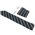 thumbnail image 3 of Men Gift Tie Set Silky Necktie Tie Clip Soft Lightweight Pocket Square Cufflink Set 8cm Width for Business Green, 3 of 22