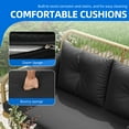 thumbnail image 4 of Dextrus Wicker Outdoor Loveseat, All-Weather Patio Furniture with Cushions, Light Brown+Black, 4 of 10