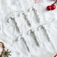thumbnail image 2 of CuiLiyq 6 Pcs Plastic Christmas Glitter Candy Cane Ornaments, Candy Canes Decorations Christmas Tree Hanging Decorations for Xmas Crafts Indoor Outdoor Decor (Silver), 2 of 6