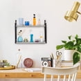 thumbnail image 5 of Haitral 2-Tier Floating Wall Mounted Shelves Rustic Wood Storage Hanging Shelf Wall Décor Gray, 5 of 7