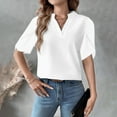 thumbnail image 4 of hotojiny Shirts for Women Half Sleeve V Neck Dressy Casual Business Blouses Spring Trendy Clothes Fashion Work Tops, 4 of 7
