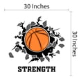 thumbnail image 4 of Sports Wall Decals for Boys Bedroom - Perfect Hit Basketball Cracking Through the Glass Wall DIY & Creativity Boy Girl Bedroom Wall Sticker - Size: 30 In x 30 In, 4 of 5