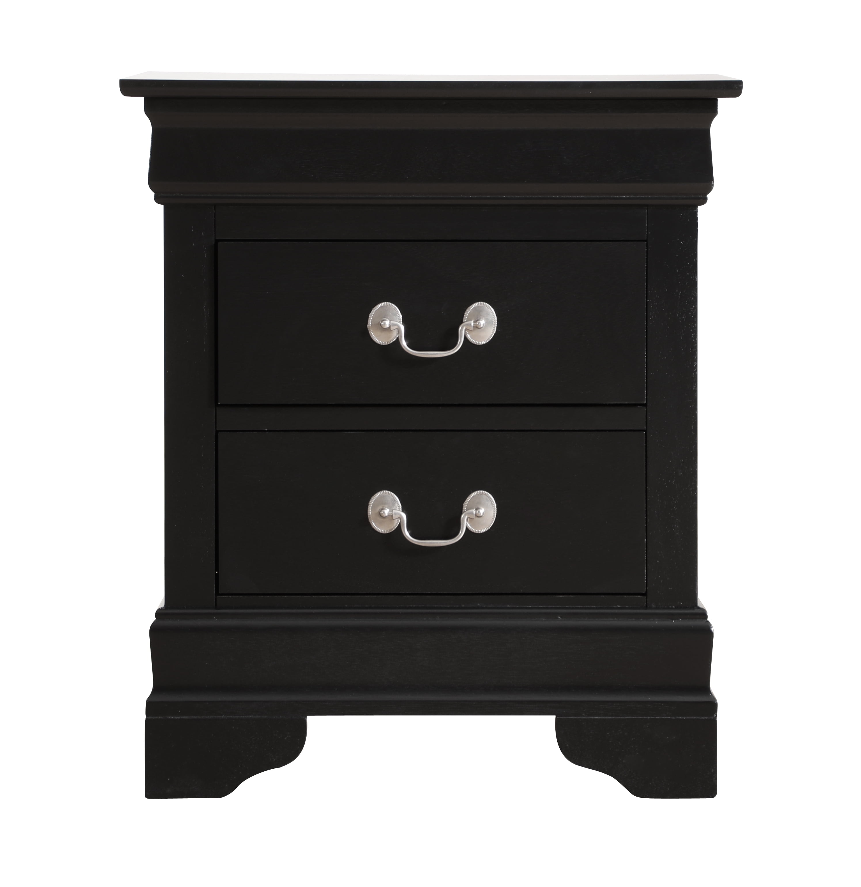 Glory Furniture LouisPhillipe Nightstand in Black Color
