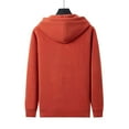 thumbnail image 5 of KHONTS Men's French Terry Hoodies Full -Zip Drawstring Jackets Casual Lightweight Soft Hooded Sweatshirts with Pockets Orange XL, 5 of 6